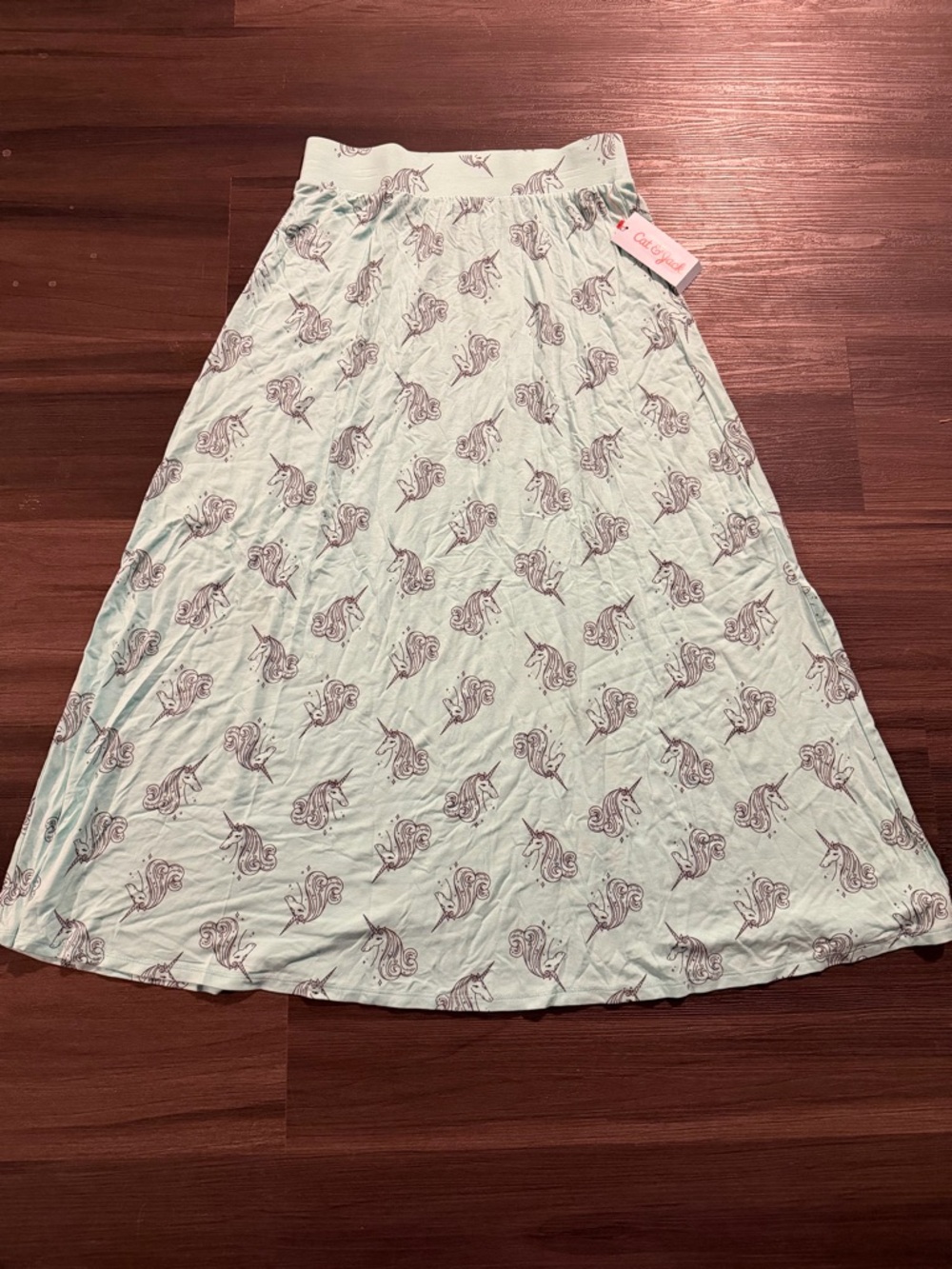 Cat & Jack Girls Mint A-Line Unicorn Print Skirt